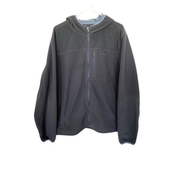 L.L. Bean Men’s Fleece Polartec Hooded Zip-Up Sweater Hiking Outdoor Navy SZ XL - Picture 1 of 11